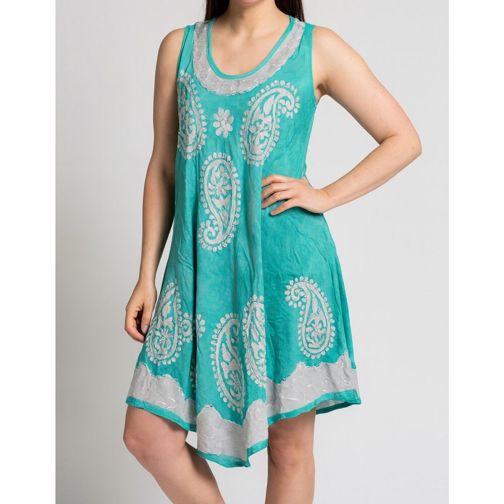 Women Ladies Sleeveless Tie-dye Beach Summer Sundress
Flare Asymmetrical Design